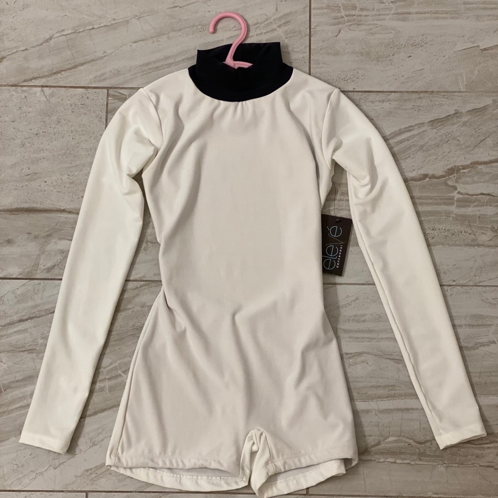 Elevé Dancewear White Biketard 🕊
